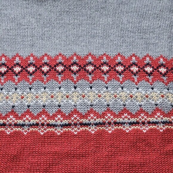 CC Hughes Sweater Women M Fair Isle Geo Turtleneck LS Wool Blend Preppy Boho VTG - Picture 10 of 11